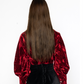 Allegra - Velvet Blouse Red