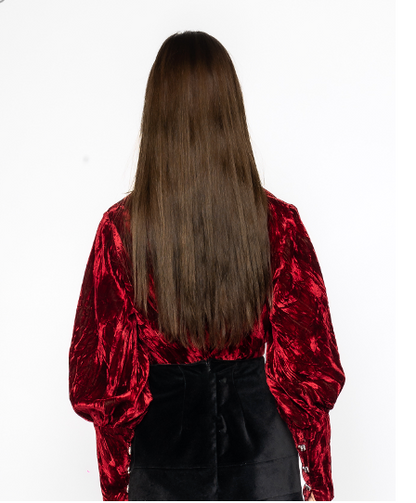 Allegra - Chushed Velvet Blouse Red
