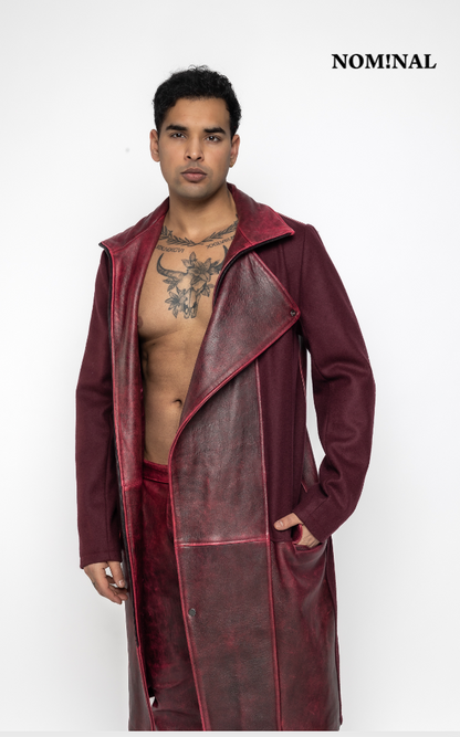 Robin - Leather Wool Coat