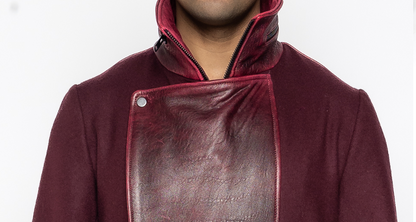 Robin - Leather Wool Coat