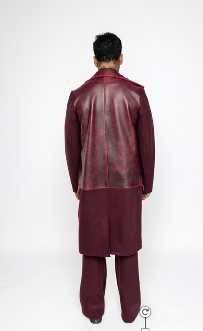 Robin - Leather Wool Coat