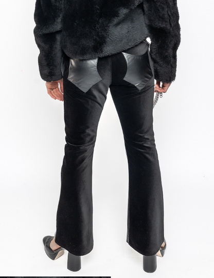 Morgan - Leather Velvet Trousers
