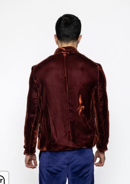 Neo - Suit Jacket in Brown Velvet