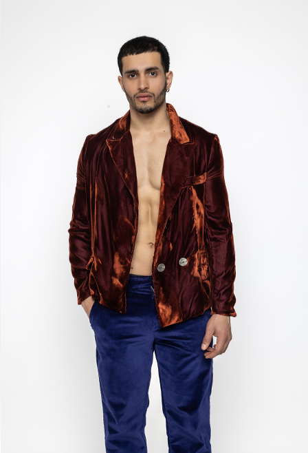 Neo - Suit Jacket in Brown Velvet