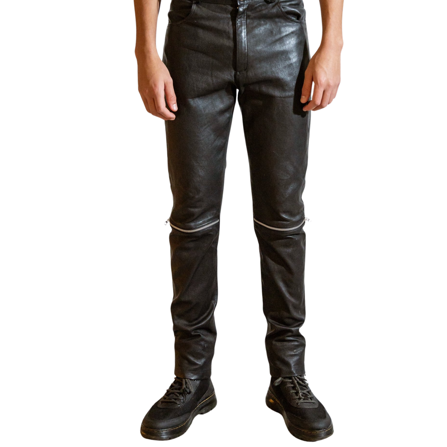 Nominal London Black Leather Biker Trousers - Masculine Style