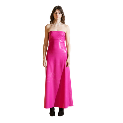 Nominal Barb Pink Latex Maxi Dress