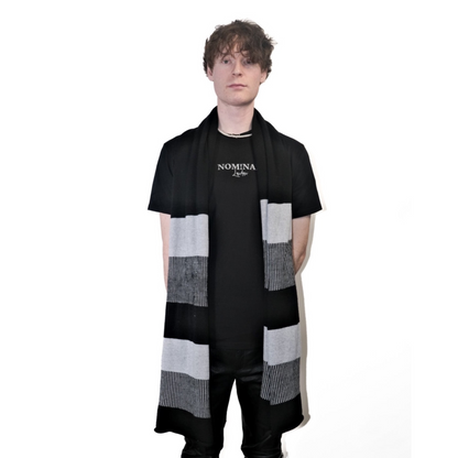 Nominal London Black Stripe Cashmerino Scarf - Masculine Styling