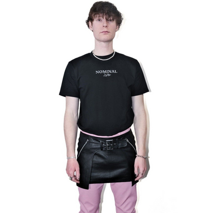 Nominal London Black Nappa Leather Kilt