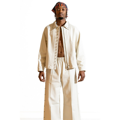 Nominal London Off White Leatherc Trousers Masculine Style