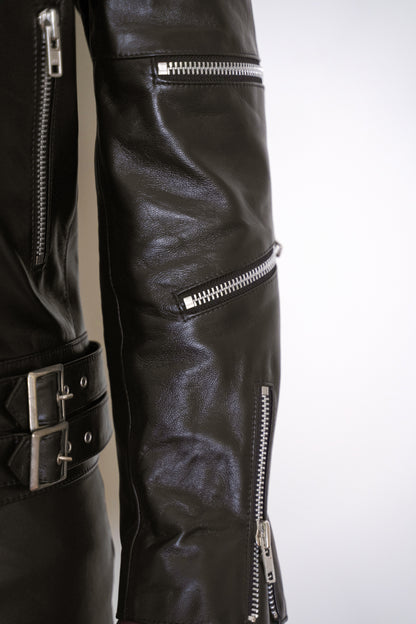 Nominal London Black Leather Biker Jacket - Masculine Style