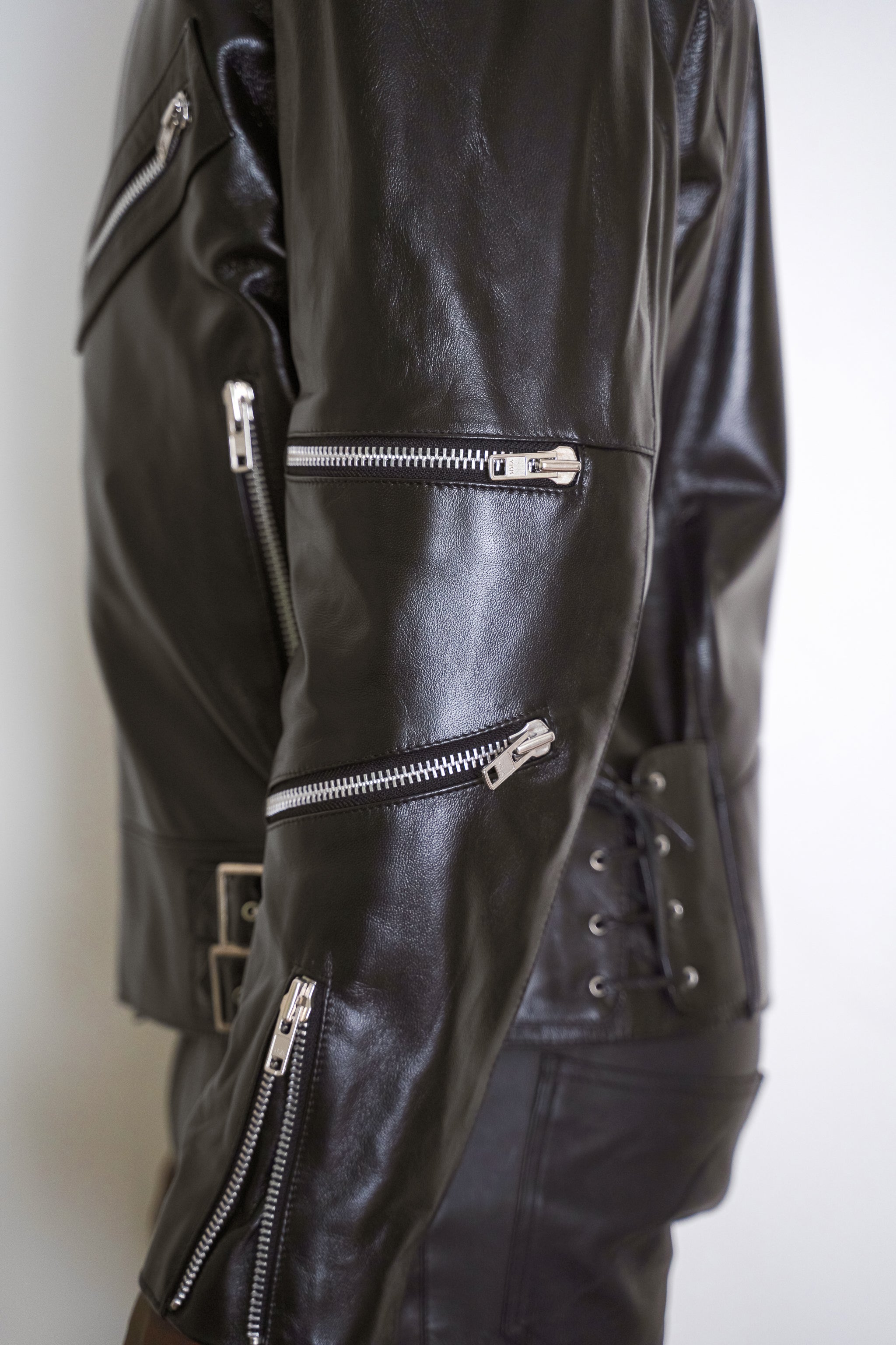 Nominal London Black Leather Biker Jacket - Masculine Style