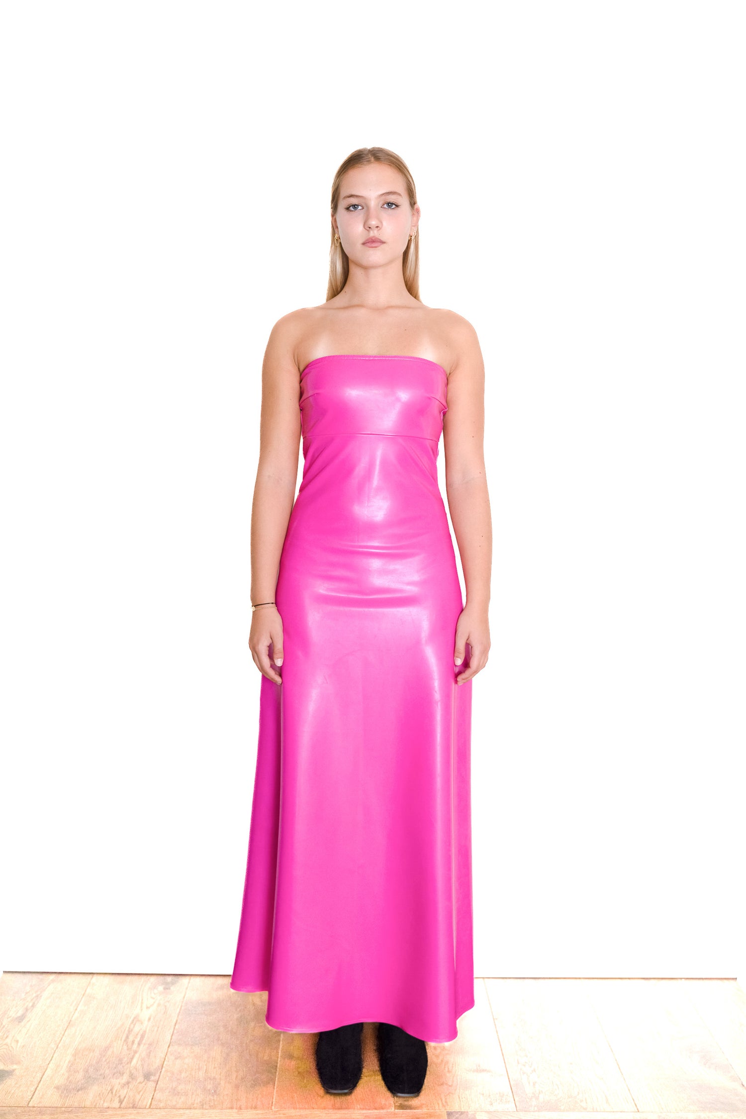 Nominal Barb Pink Latex Maxi Dress