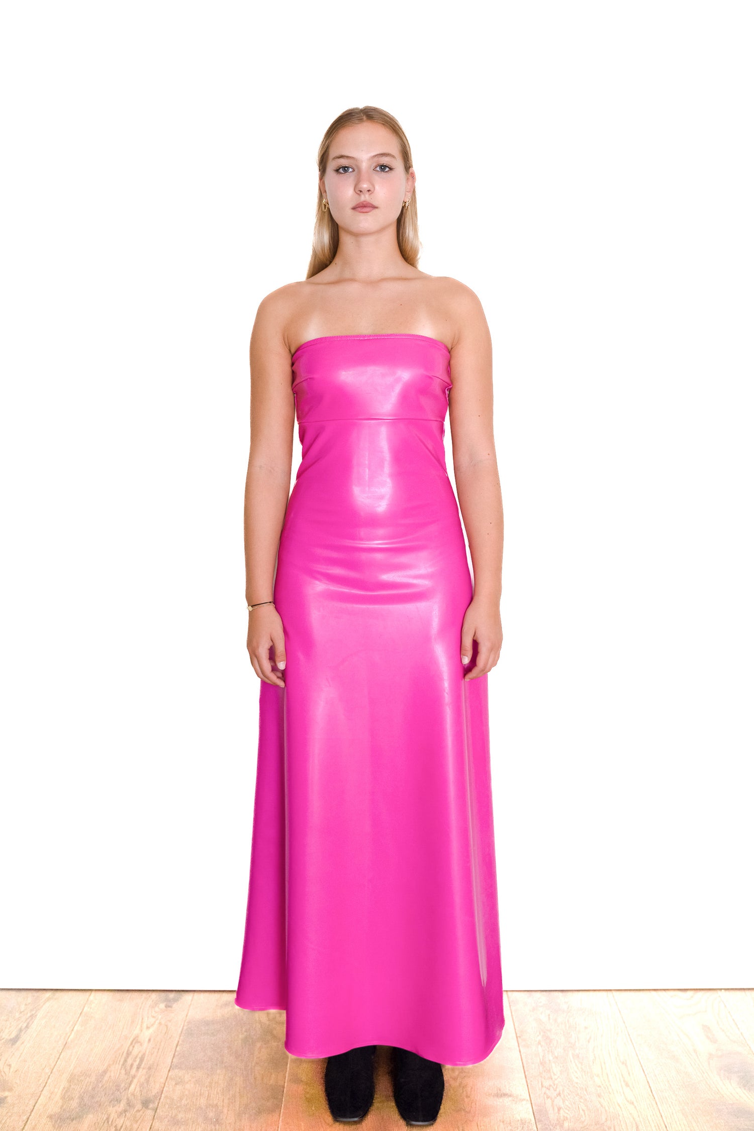 Nominal Barb Pink Latex Maxi Dress