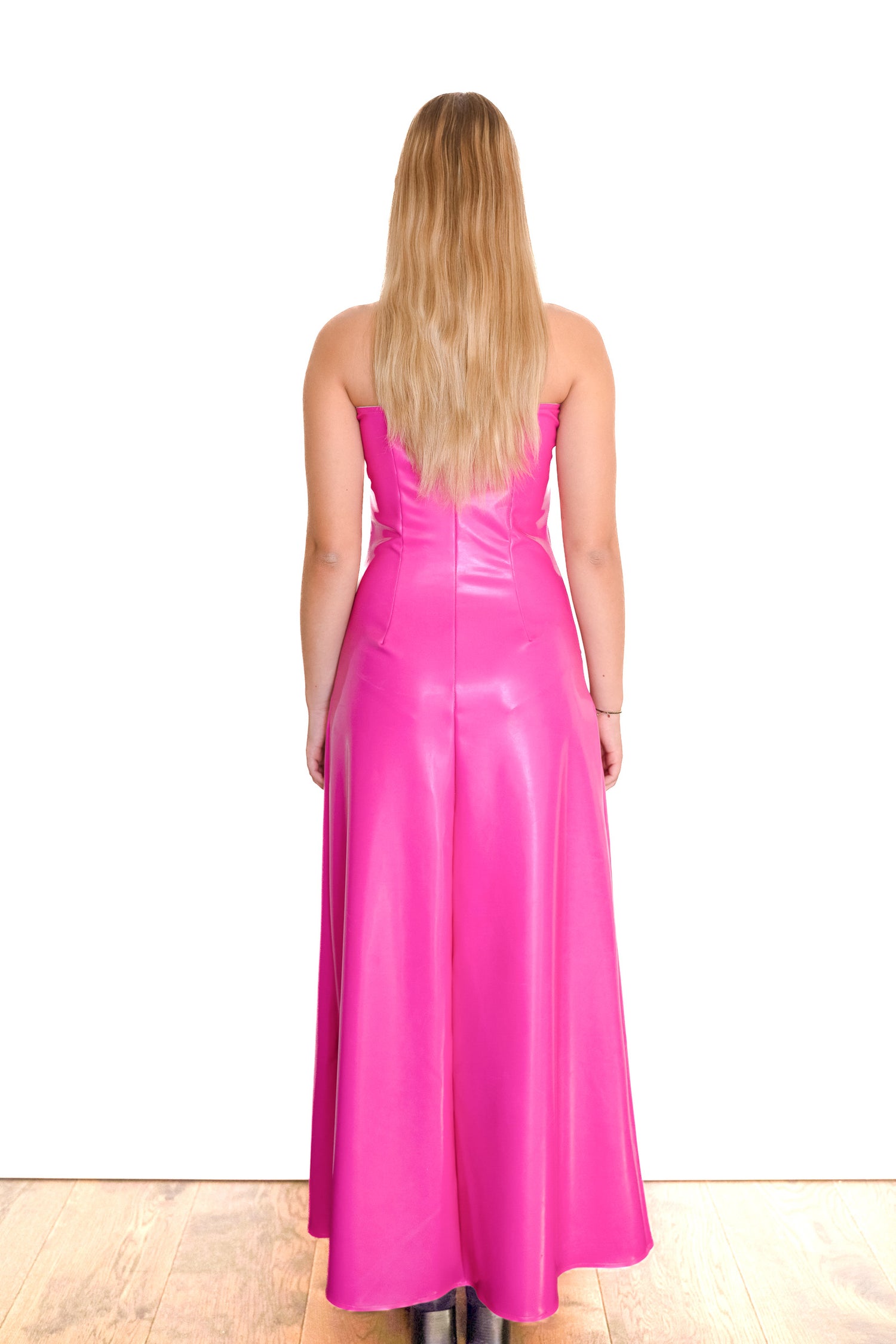 Nominal Barb Pink Latex Maxi Dress