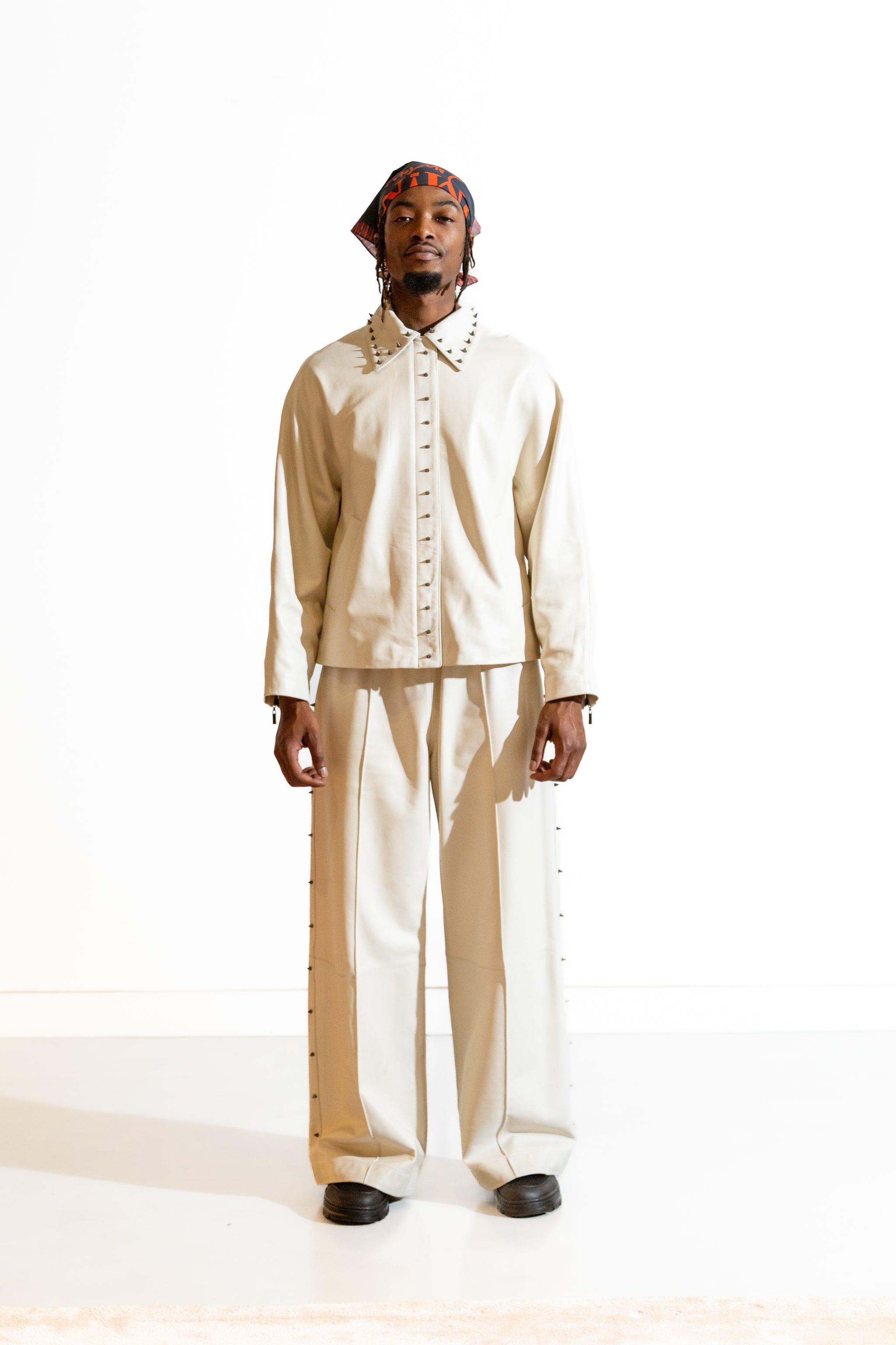 Nominal London Off White Leatherc Trousers Masculine Style