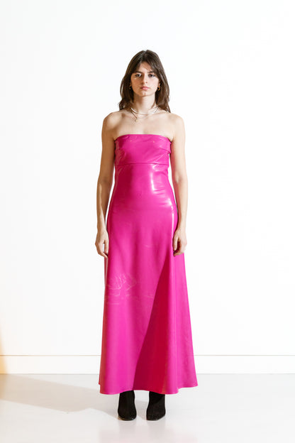 Nominal Barb Pink Latex Maxi Dress